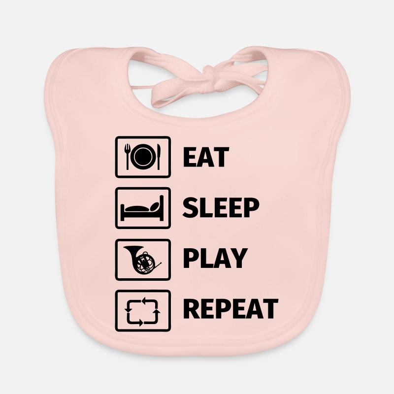 EAT SLEEP HORN REPEAT Baby Bio-Lätzchen