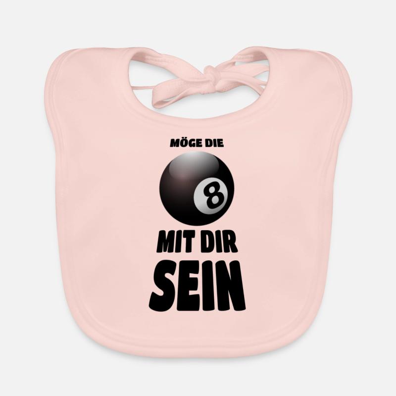 Möge die Acht mit Dir sein - Billard - Baby Bio-Lätzchen - Rose