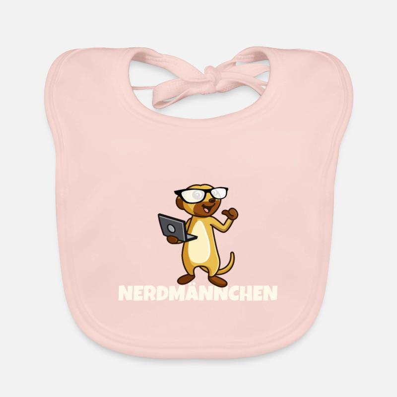 Nerd Erdmännchen mit Brille und Notebook Geschenk Baby Bio-Lätzchen