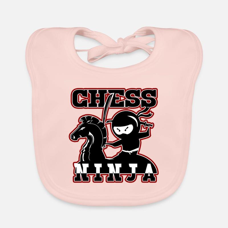 CHESS NINJA the Chess Player Ninja - Gift Organic Baby Bibs