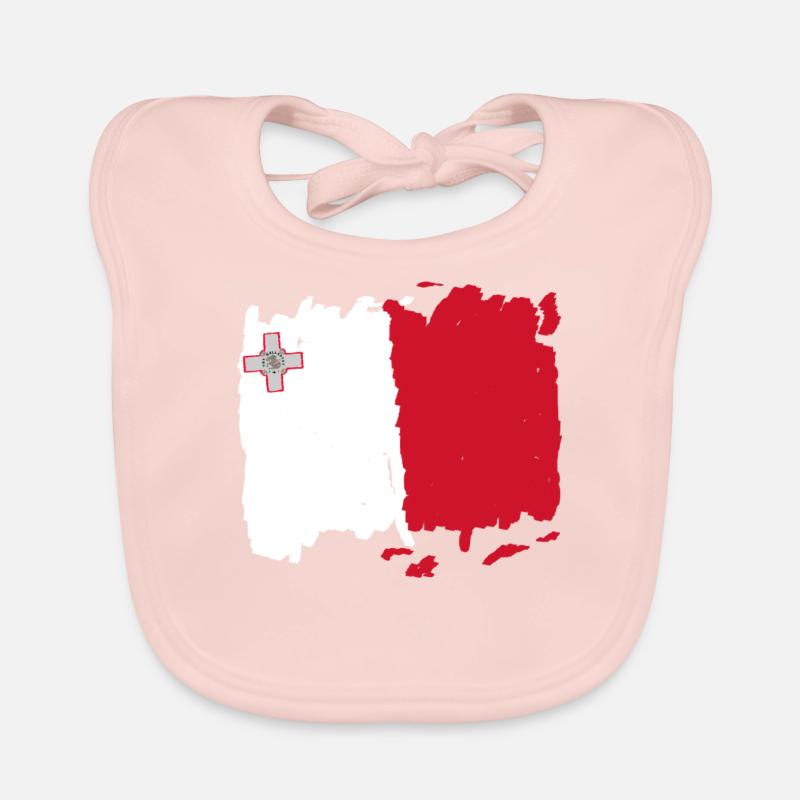 Bandiera de Malte - drapeau de Malte - drapeau de Malte Bavoir bio Bébé