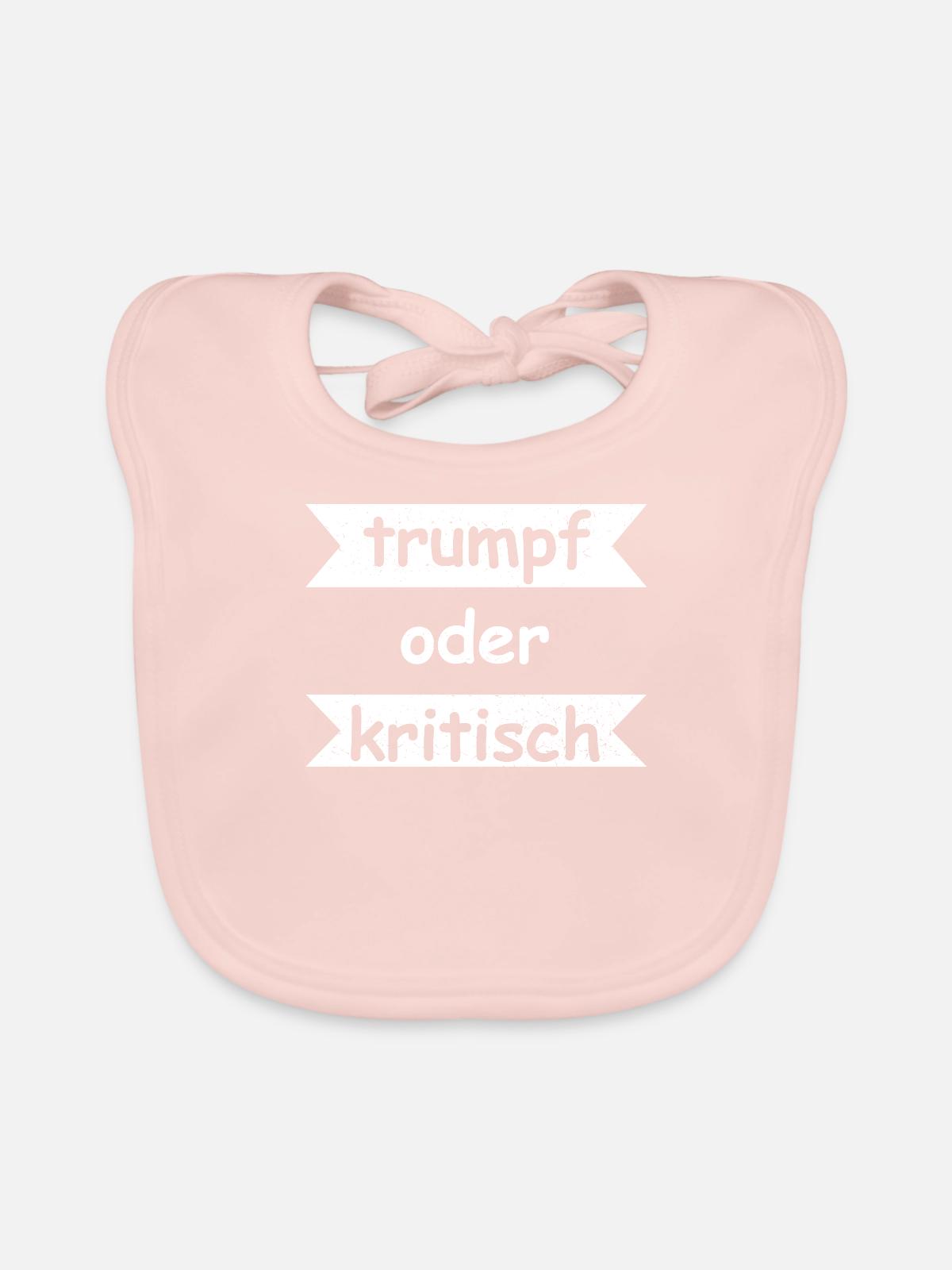 Trumpf oder Kritisch - Baby Bio-Lätzchen - Rose - Vorne