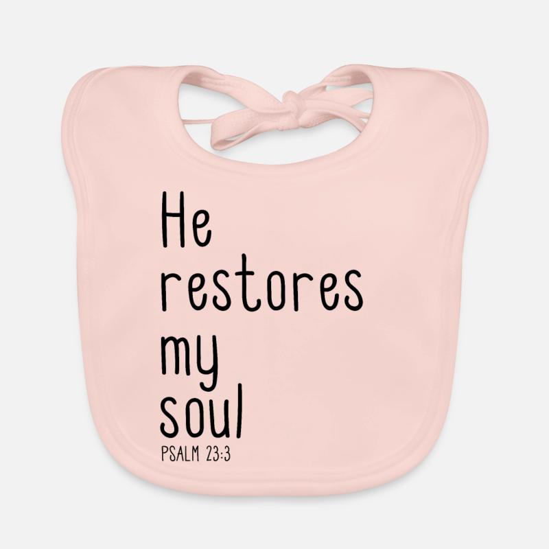 Il restaure mon âme - Psaume 23: 3 Bavoir bio Bébé