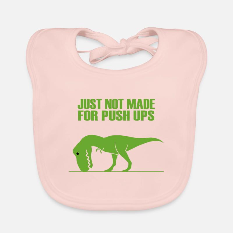 T rex pas comme push ups gym amusant drôle - Bavoir bio Bébé - rose