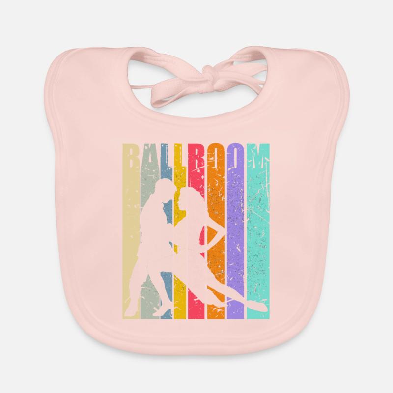 Danse standard Vintage Danse Cadeau de danse - Bavoir bio Bébé - rose