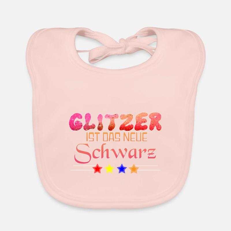 Glitzer ist das neue Schwarz - Baby Bio-Lätzchen - Rose