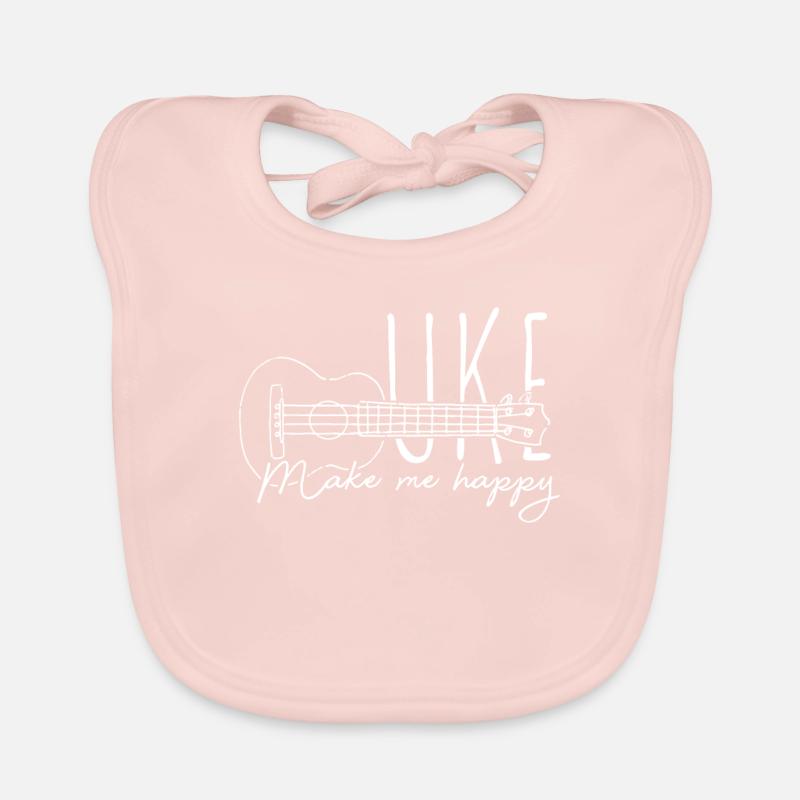 Ukulele - Baby Bio-Lätzchen - Rose