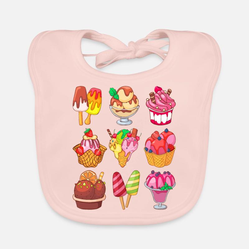 Eis Speiseeis Eiskrem Eiscreme Kugeleis Eisbecher Baby Bio-Lätzchen