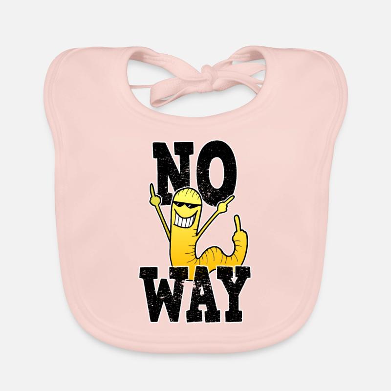 No Way Mittelfinger Wurm Comic Geschenk Baby Bio-Lätzchen