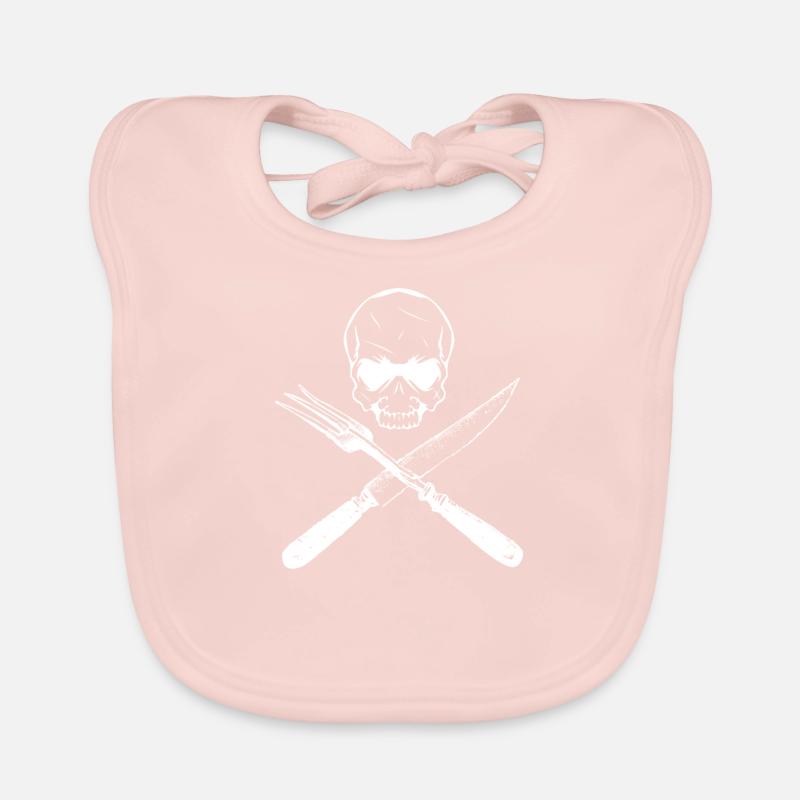 Knife, fork, skull, cook, cook Organic Baby Bibs