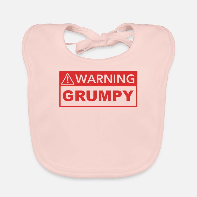Warning grumpy - Baby Bio-Lätzchen - Rose