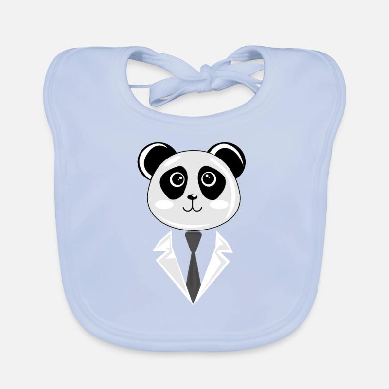 Panda in a suit gift Organic Baby Bibs