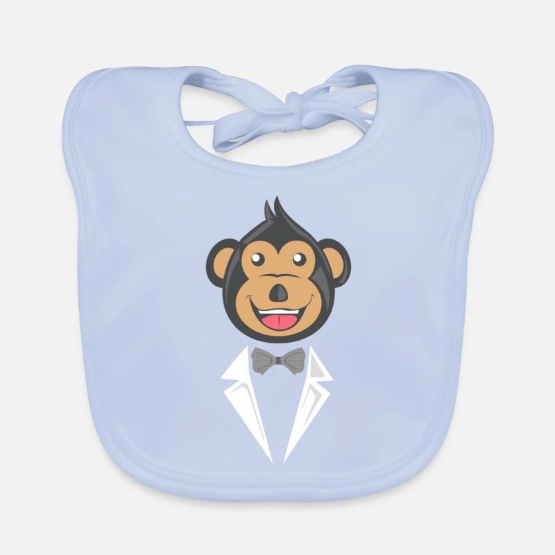 Affe im Anzug Geschenk Baby Bio-Lätzchen