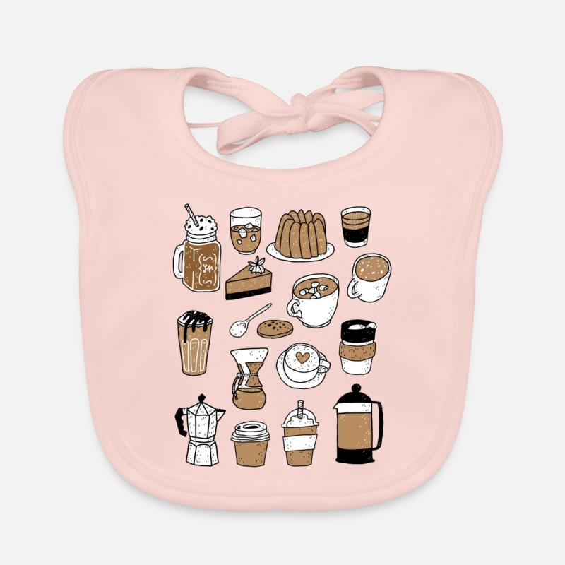 Kaffeekränzchen / Kaffee und Kuchen - Baby Bio-Lätzchen - Rose