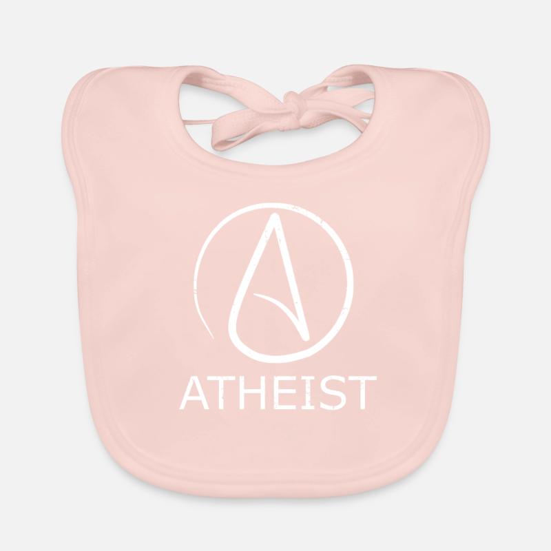 Athée - athée signe symbole - Bavoir bio Bébé - rose