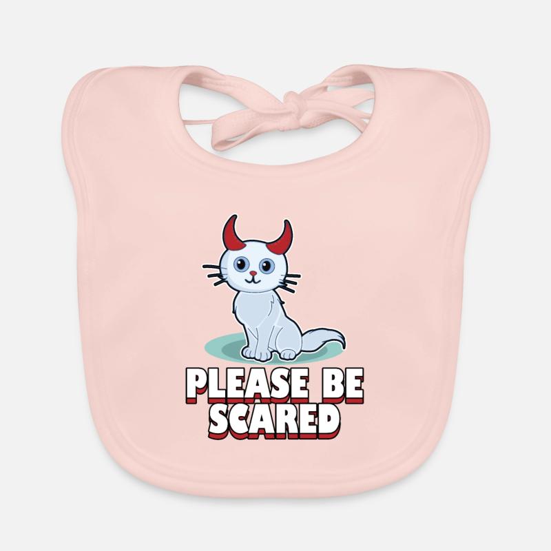 Cat halloween devil horns scary gift idea Organic Baby Bibs