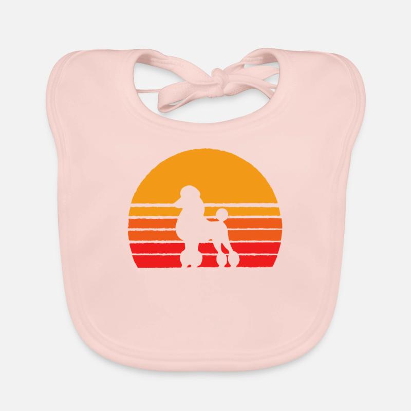 Caniche Coucher De Soleil - Rétro Chien Tee Shirts Bavoir bio Bébé