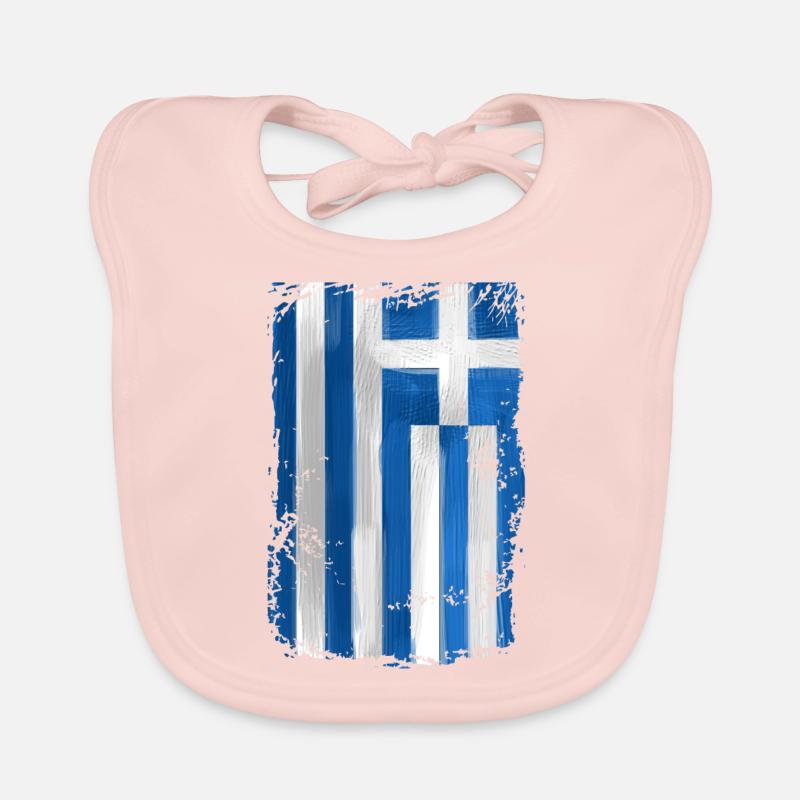 Drapeau de la grèce - Bavoir bio Bébé - rose