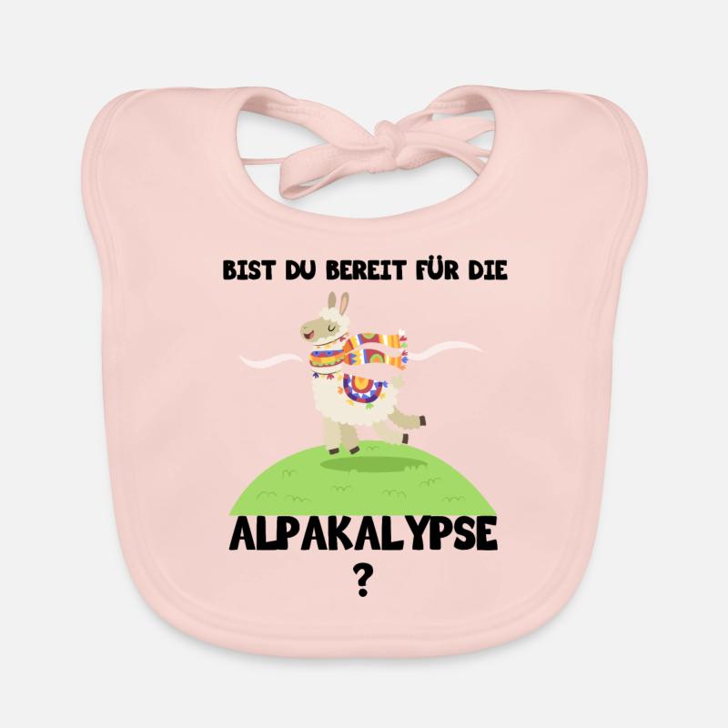 Êtes-vous prêt - alpaga - Bavoir bio Bébé - rose