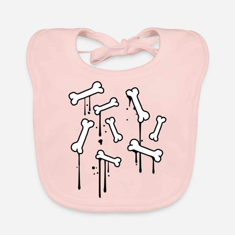 graffiti gouttes os modèle morts beaucoup de squelette - Bavoir bio Bébé - rose
