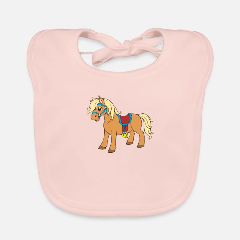 Pony Mädchen Baby Bio-Lätzchen