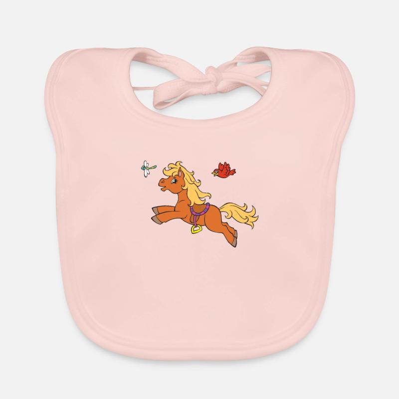 Pony Kinder - Baby Bio-Lätzchen - Rose