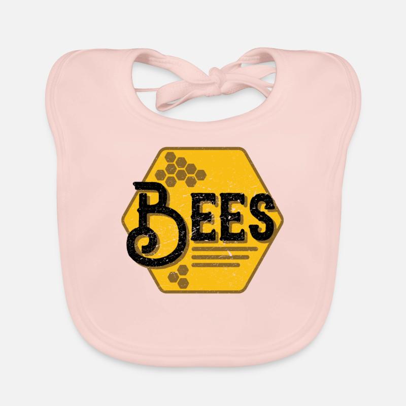 Abeilles abeilles - Bavoir bio Bébé - rose
