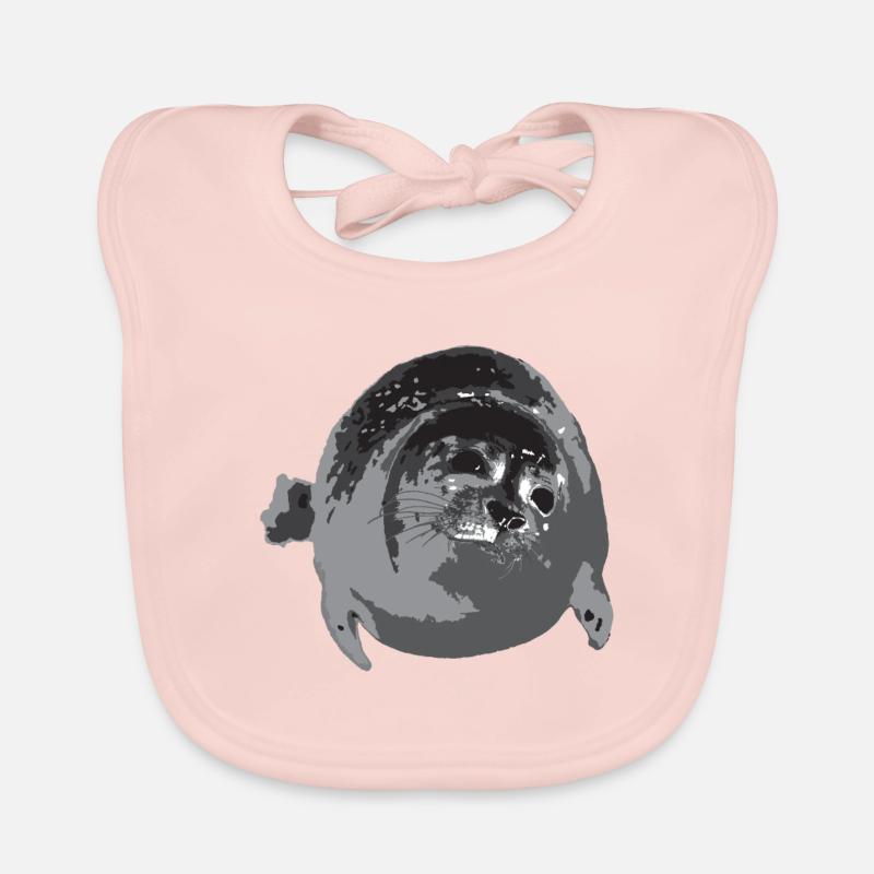Dicke Robbe - Baby Bio-Lätzchen - Rose