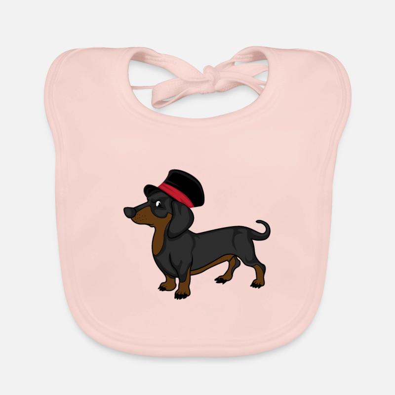 Teckel élégant avec propriétaire de chien cadeau cylindre Bavoir bio Bébé
