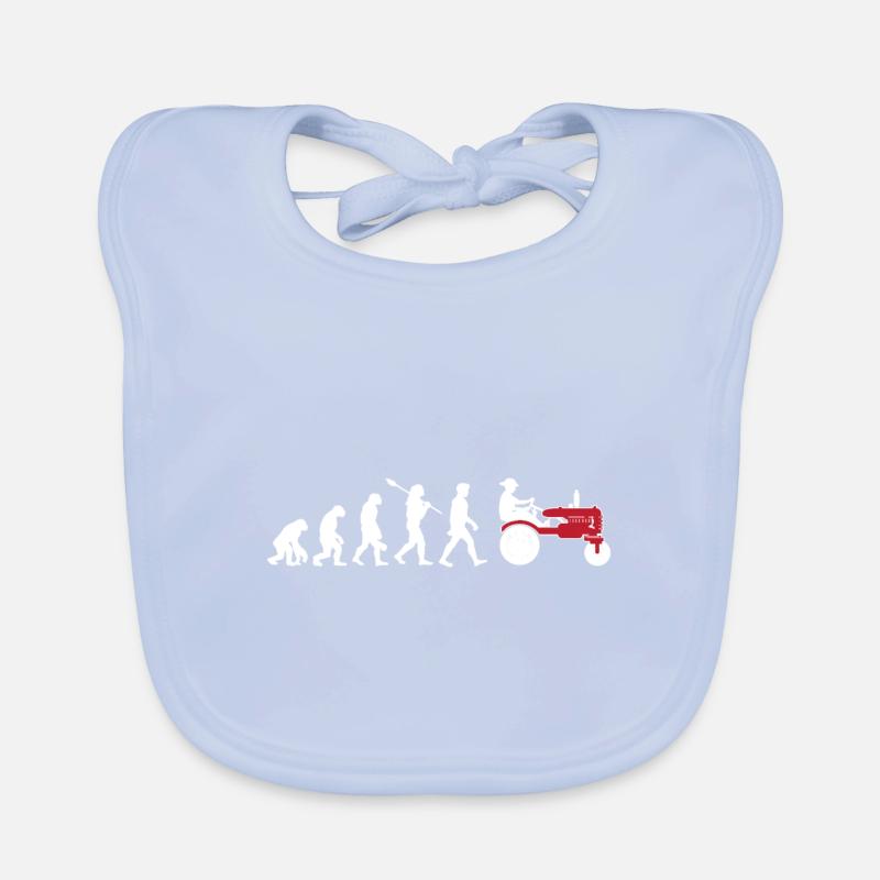 Evolution Bauer Farmer Traktor Geschenk Landwirt Baby Bio-Lätzchen