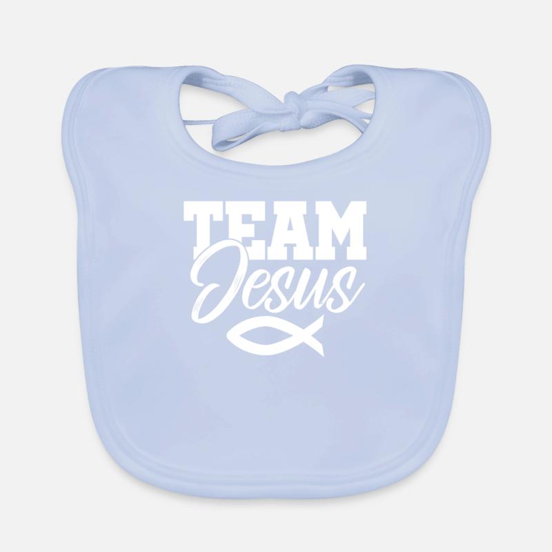 Team Jesus Christ gift fish Organic Baby Bibs