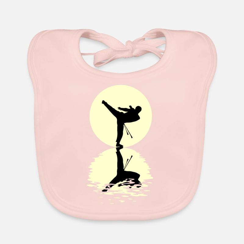 Lune Capoeira Tshirt - Bavoir bio Bébé - rose