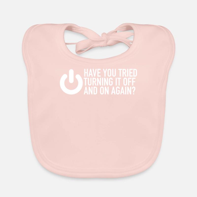 IT Nerd Have You Tried Turning It Off And On Again Baby Bio-Lätzchen