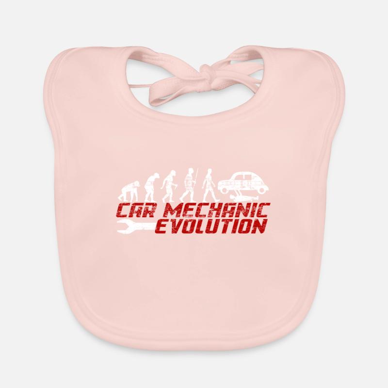 Auto-Mechaniker-Evolution - Baby Bio-Lätzchen - Rose