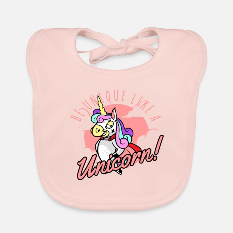 Sei einzigartig wie ein Einhorn - Baby Bio-Lätzchen - Rose