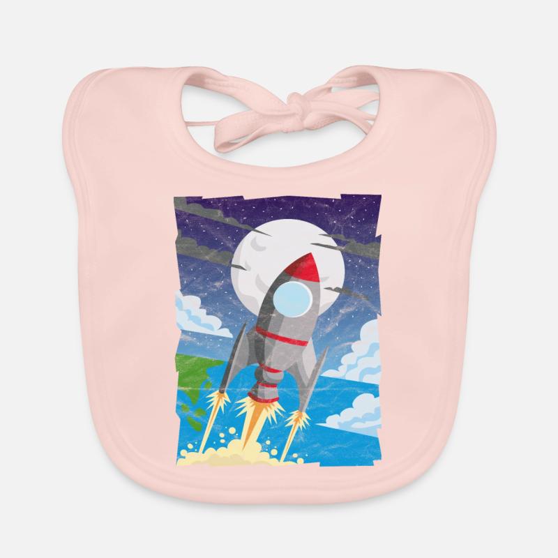 Rocket Rocket Space Astronaut Gift Organic Baby Bibs