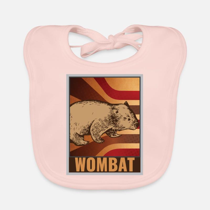 Retro Wombat poster Organic Baby Bibs