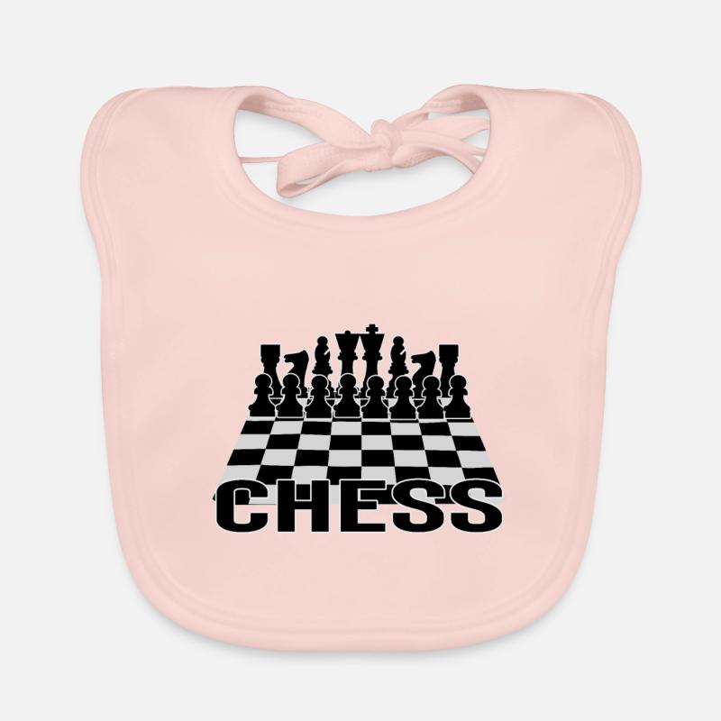 Conception des échecs - Fans d´échecs - Règles d´échecs, stratégie - Bavoir bio Bébé - rose