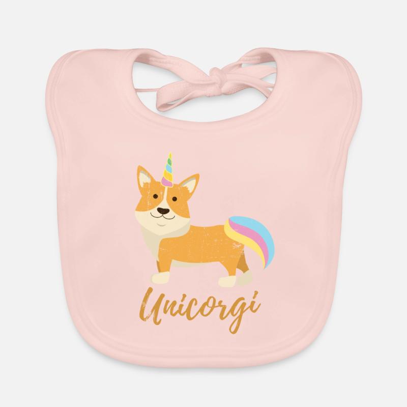 Unicorgi - Einhorn und Corgi Distressed Mashup Baby Bio-Lätzchen