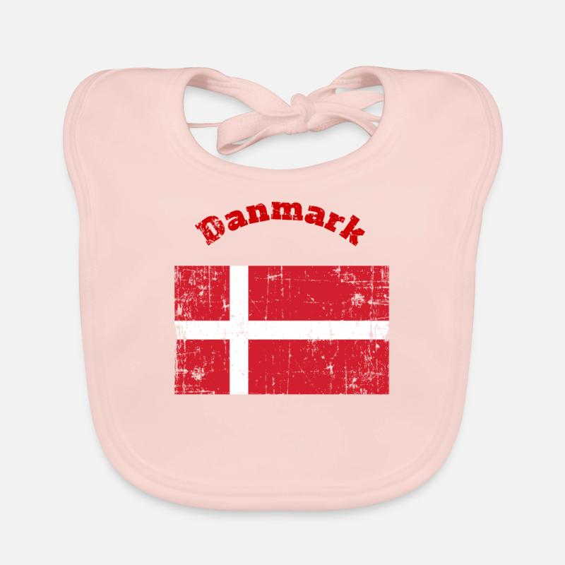 Danish flags with text Organic Baby Bibs