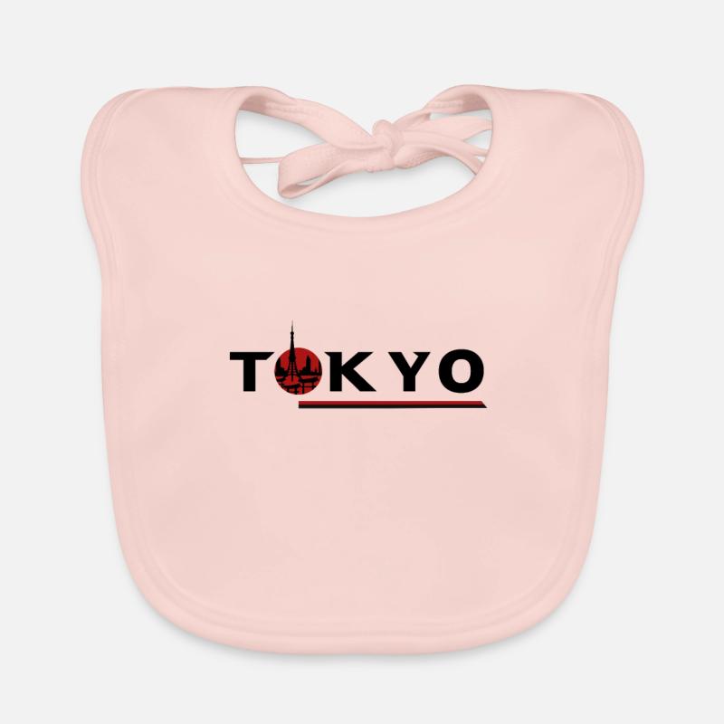 Tokyo Japan Skyline Samurai Gift Metropolis Organic Baby Bibs