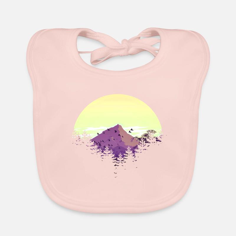 Nature Mountain Mountain Sunset Shirt Gift Organic Baby Bibs