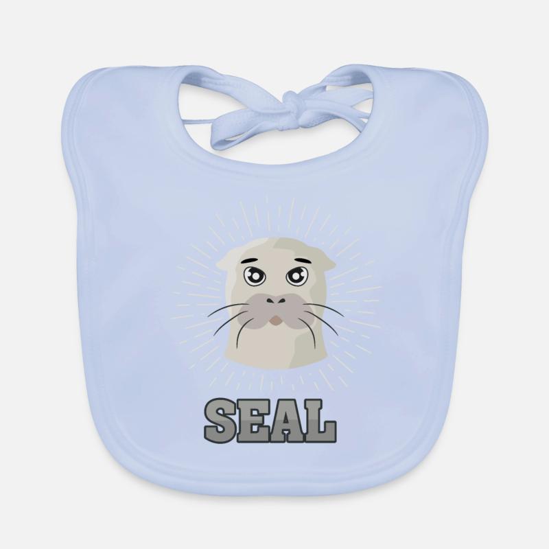 Seal seal gift Pinnipedia predator Organic Baby Bibs
