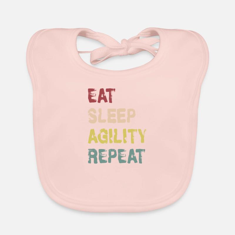 Eat Sleep Agility Repeat Design Geschenkidee Baby Bio-Lätzchen