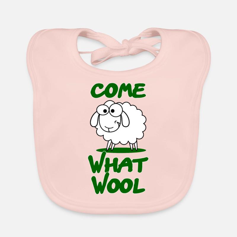 Come What Wool Schaaf Witziges Design Geschenk Baby Bio-Lätzchen