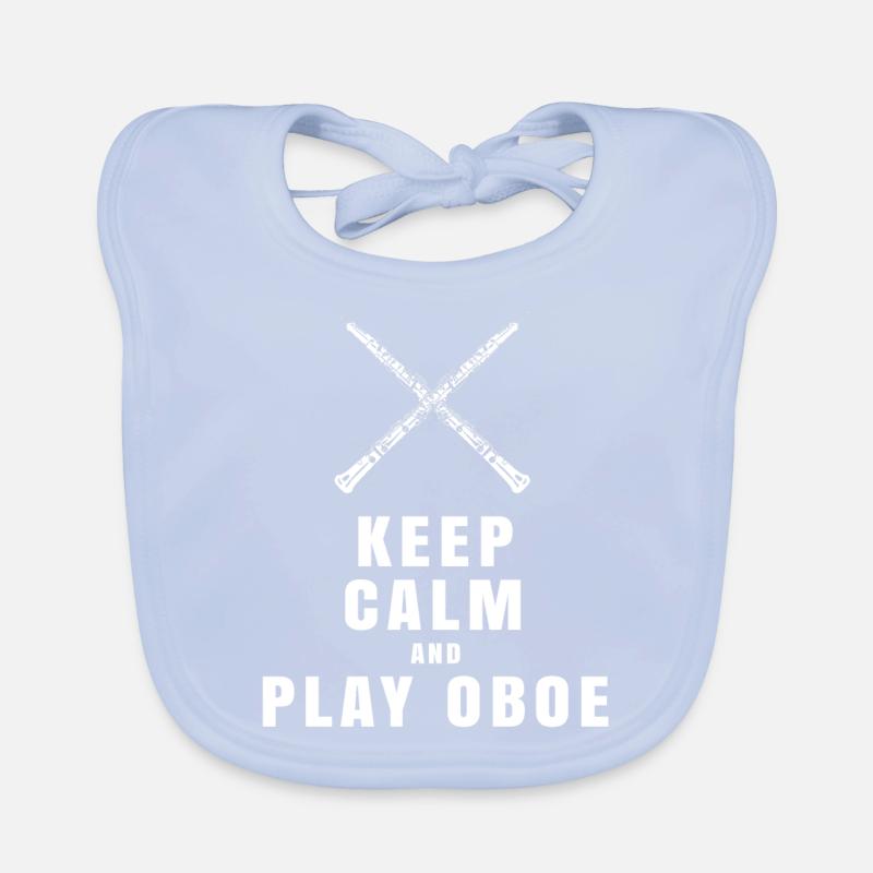 Keep Calm And Play Oboe Player T-Shirt Organic Baby Bibs