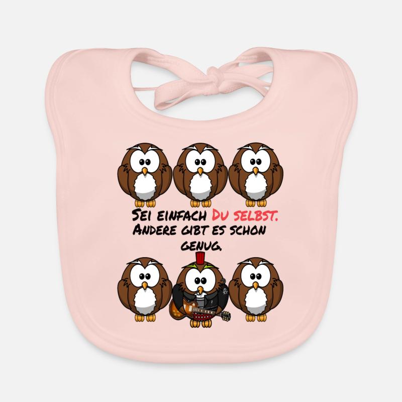Lustige Eule - Sei einfach du selbst - Geschenk Baby Bio-Lätzchen