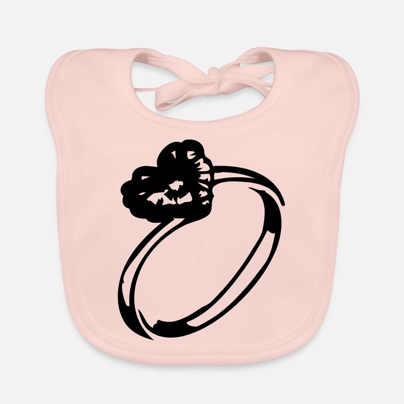 Heart diamond ring Organic Baby Bibs