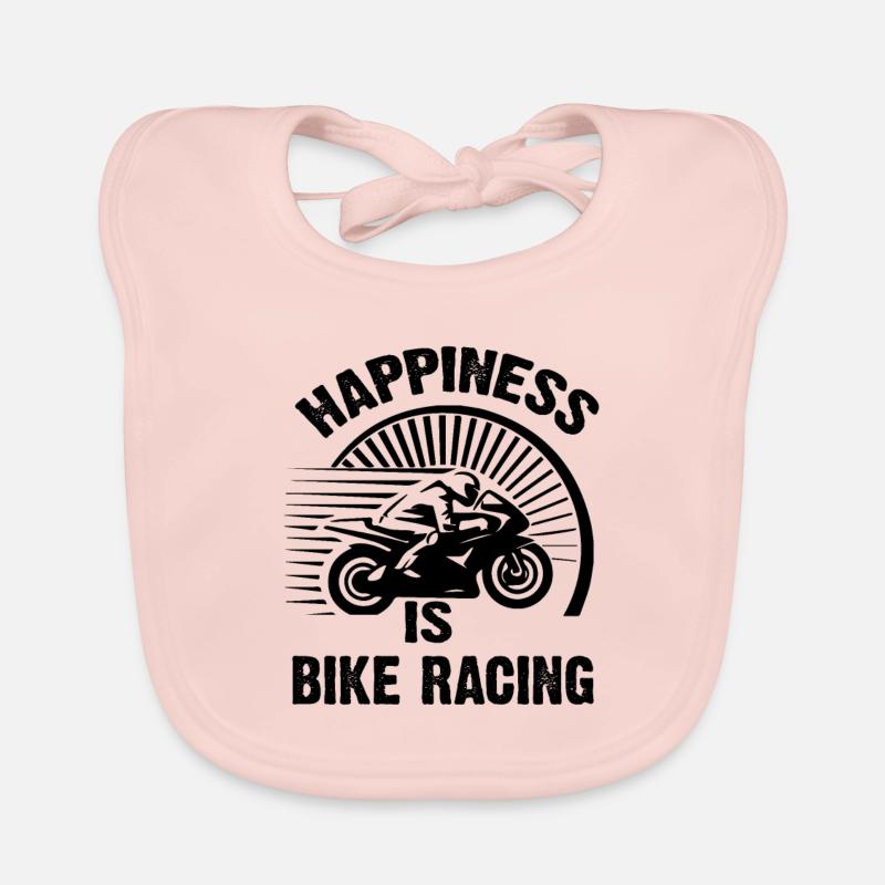 le bonheur c'est le vélo - Bavoir bio Bébé - rose