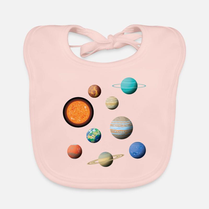 Espace Système Solaire Univers Planète - Bavoir bio Bébé - rose